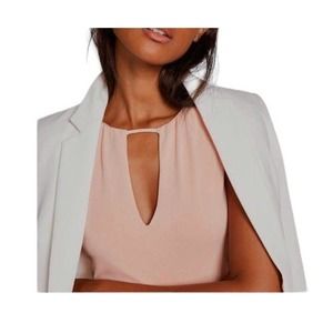 women’s EXPRESS peach blouse large keyhole front sleeveless T2 2875